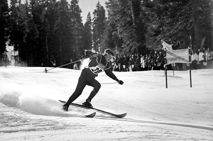 Die Schweizer Skifahrerin Liselotte «Lilo» Michel in Aktion