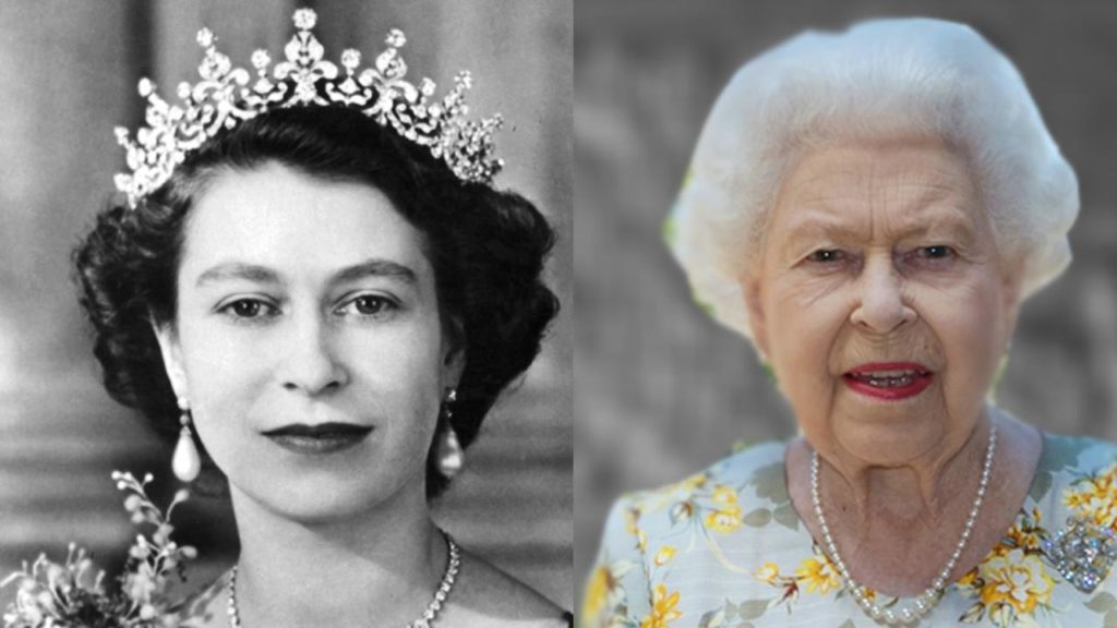 Queen Elisabeth in jungen Jahren und heute