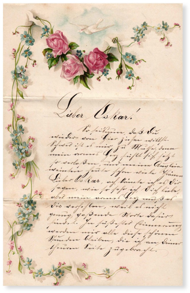 Liebesbrief um ca. 1900 an Oskar