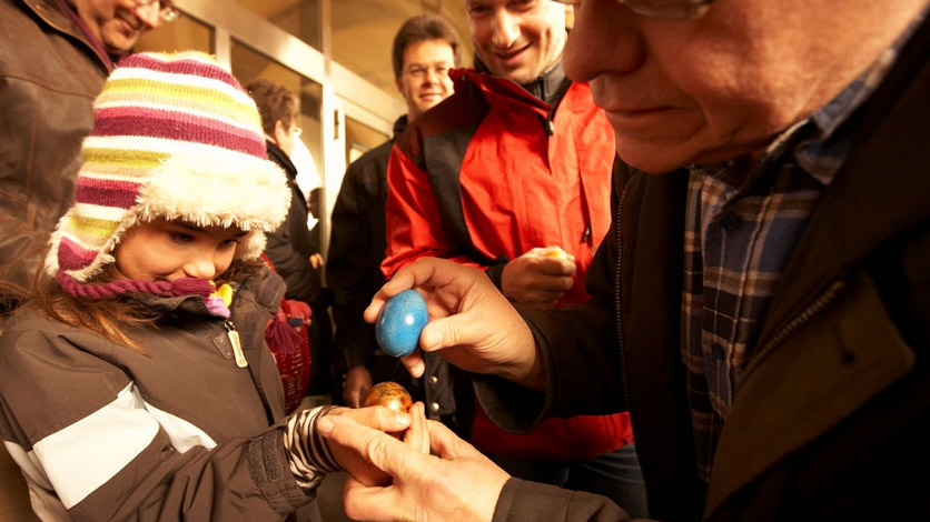 Eiertütschte in Bern auf dem Kornhausplatz