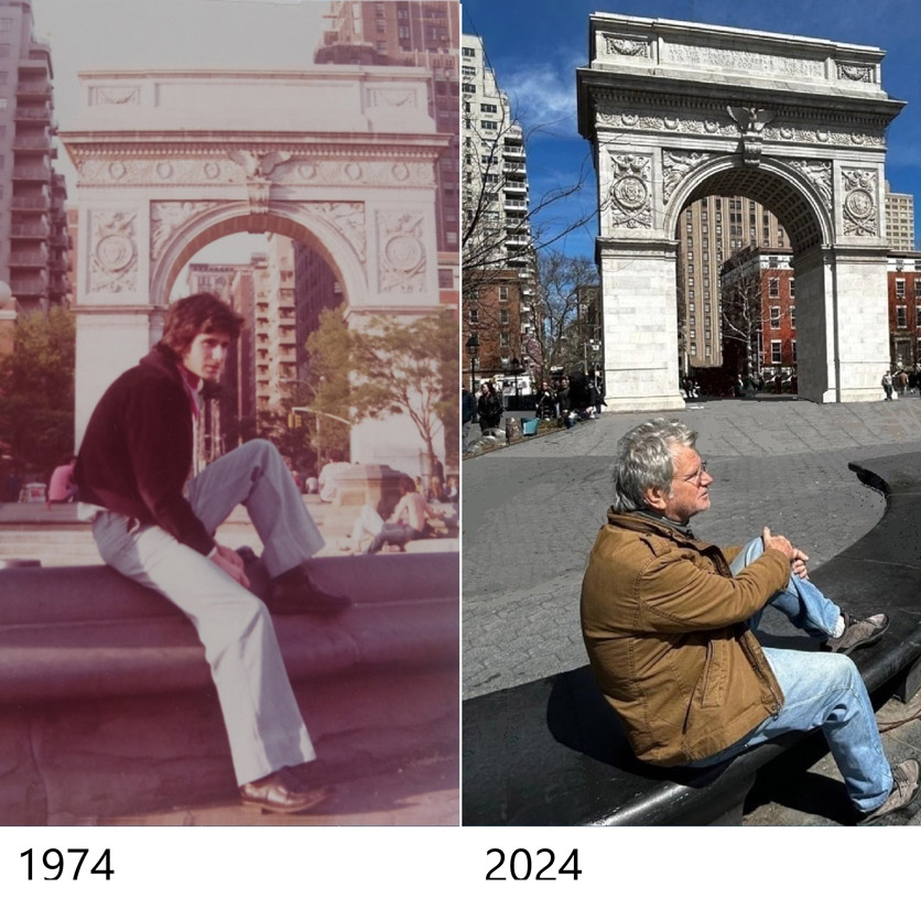 Karl Horat um 1974 und 2024 in New York