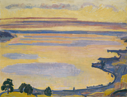 Ferdinand Hodler: Le Léman vu de Caux au soleil couchant, 1917
Huile sur toile, 60x80 cm
Collection privée
©SIK-ISEA