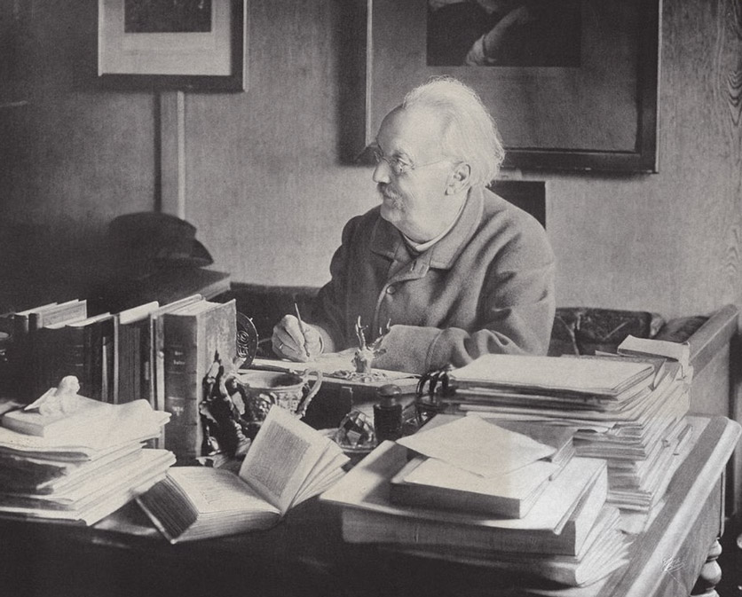 Conrad Ferdinand Meyer in seinem Arbeitszimmer in Kilchberg (ZH). © Rudolf Ganz, 1895/ Zentralbibliothek Zürich