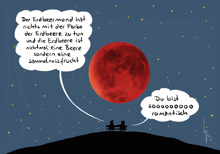 Cartoon von Mario Lars: Erdbeermond