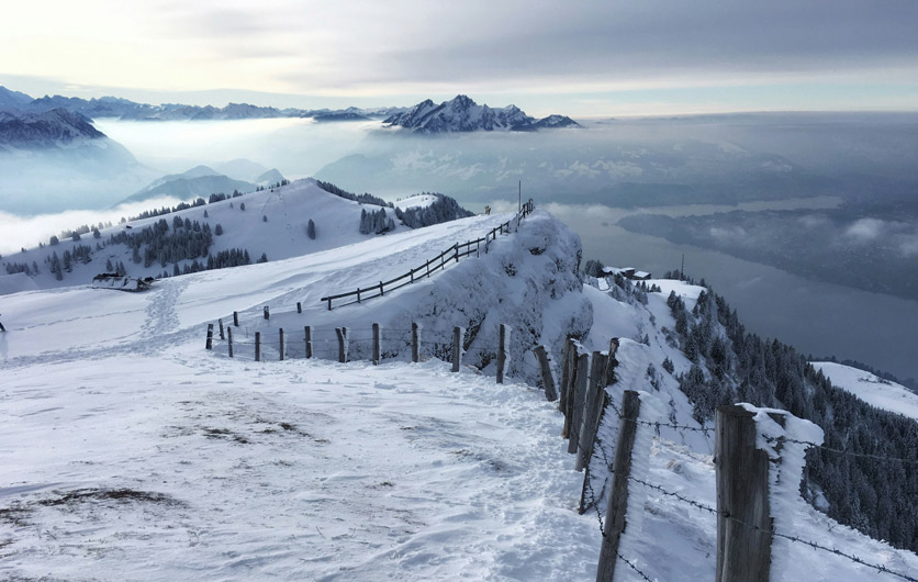 Schneebedeckte Rigi
