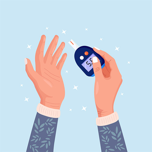 Illustration: Blutzucker messen