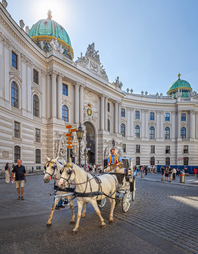 Fiaker am Michaelerplatz in Wien