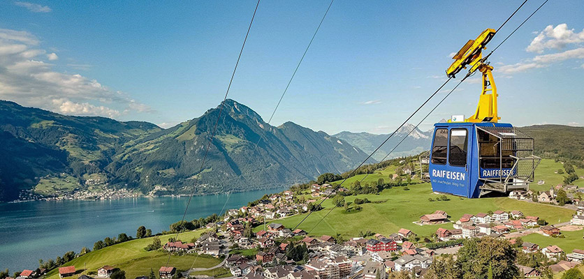 Waldibahn, kleine Seilbahn im Kanton Nidwalden