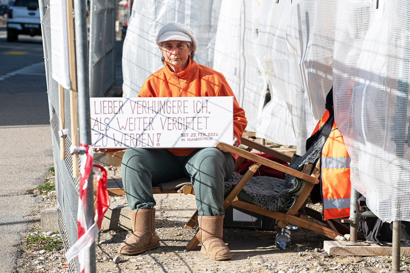 Silvia Horrer im Hungerstreik